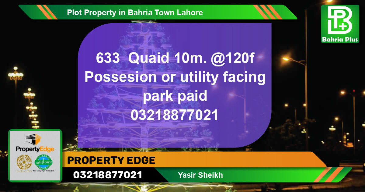 Residential Plot for Sale in Bahria Town, Lahore - (BP-76886)