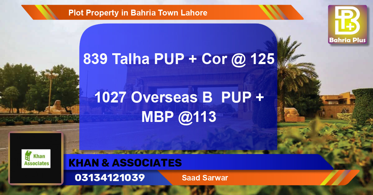 Residential Plot for Sale in Bahria Town, Lahore - (BP-76920)
