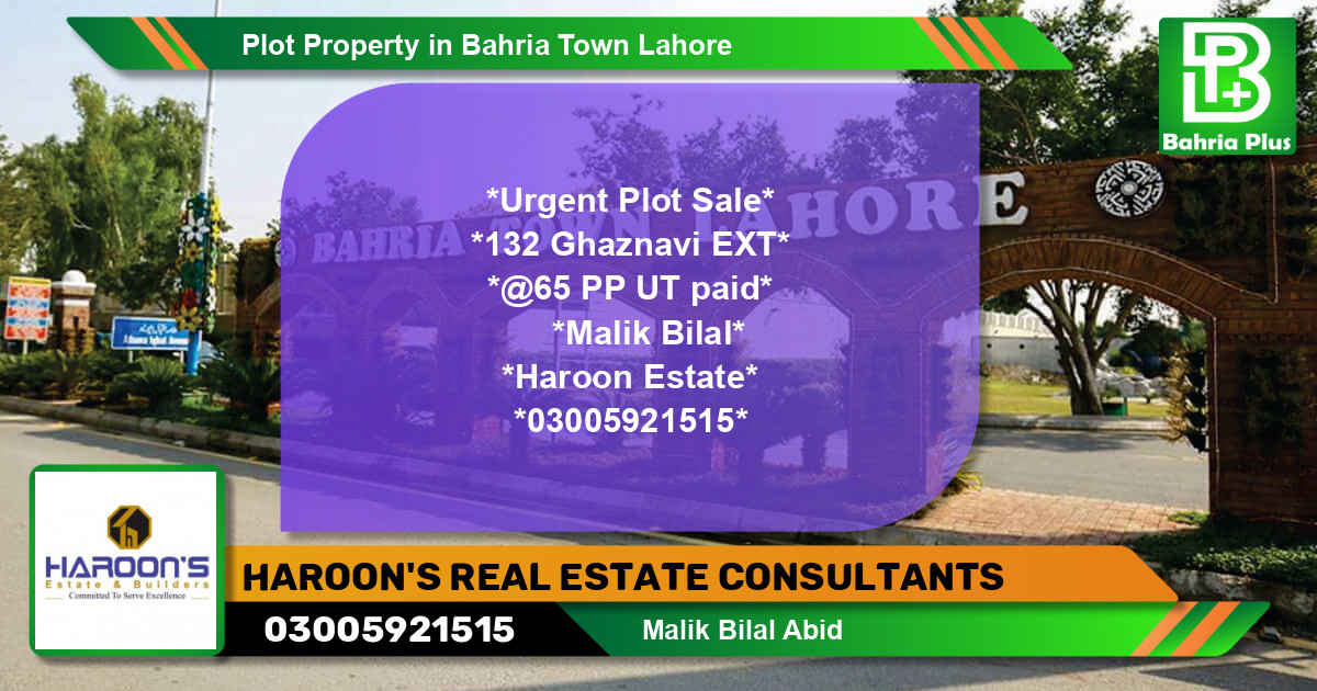 Residential Plot for Sale in Bahria Town, Lahore - (BP-76932)