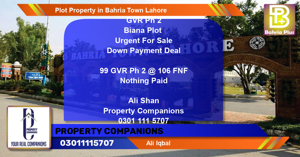 Residential Plot for Sale in Bahria Town, Lahore - (BP-76939)