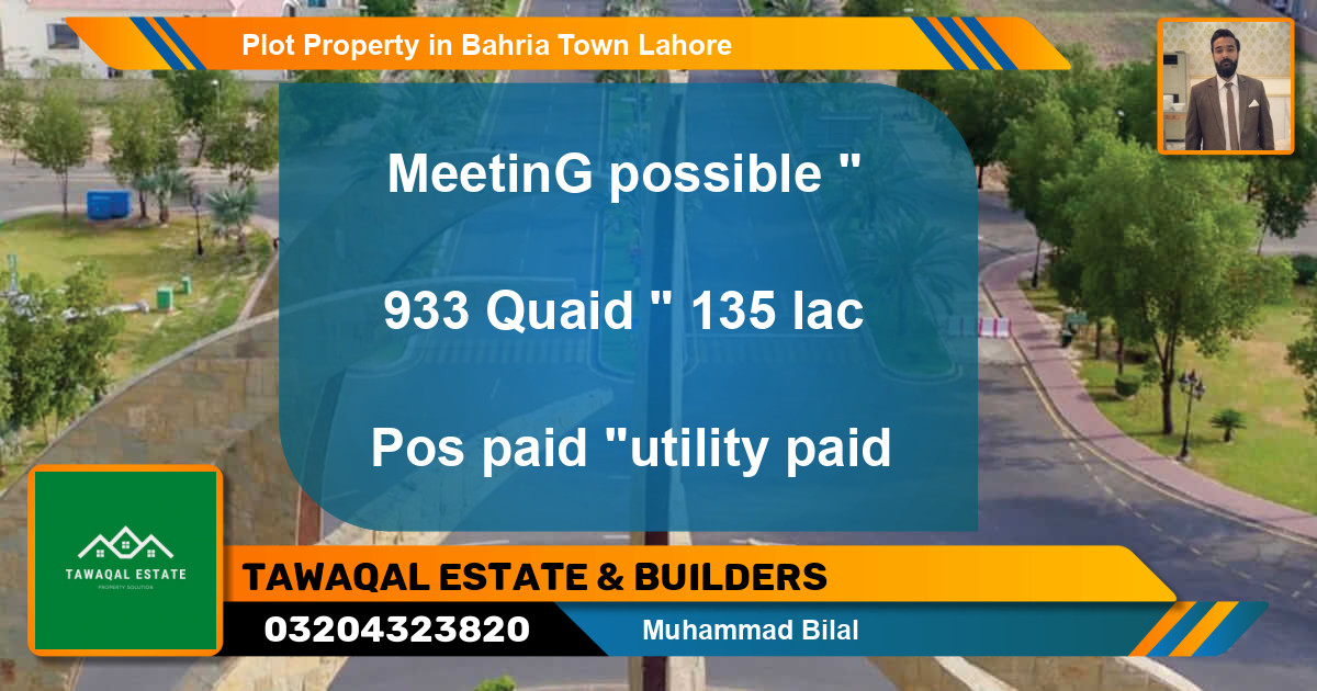 Residential Plot for Sale in Bahria Town, Lahore - (BP-76943)