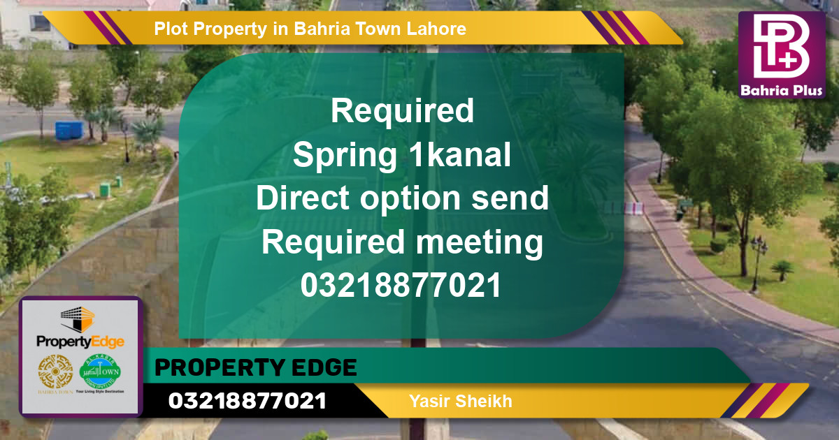 Residential Plot for Sale in Bahria Town, Lahore - (BP-76981)