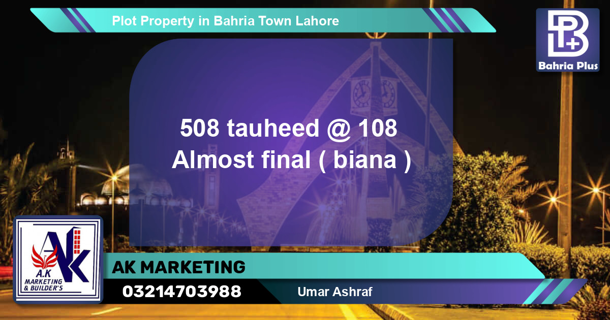 Residential Plot for Sale in Bahria Town, Lahore - (BP-77029)