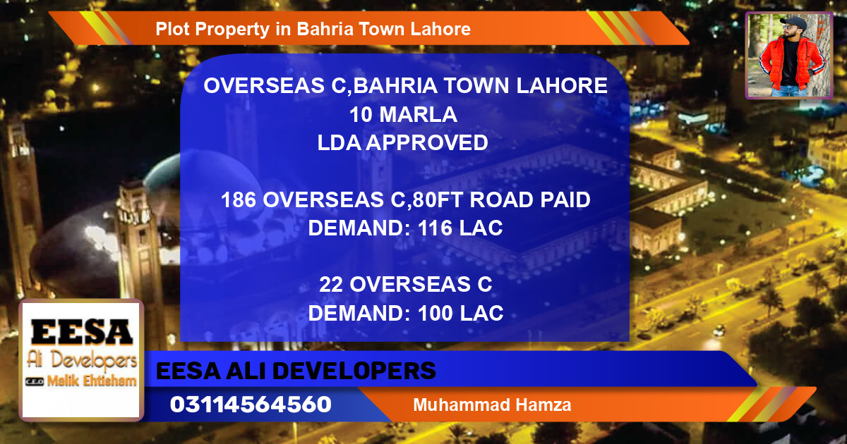 Residential Plot for Sale in Bahria Town, Lahore - (BP-77034)