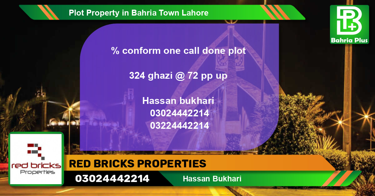 Residential Plot for Sale in Bahria Town, Lahore - (BP-77055)