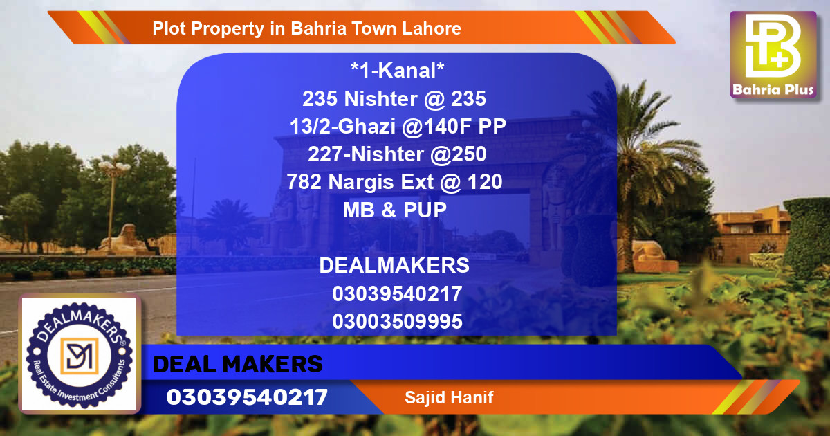 Residential Plot for Sale in Bahria Town, Lahore - (BP-77072)