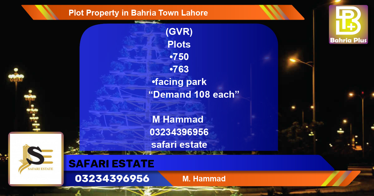 Residential Plot for Sale in Bahria Town, Lahore - (BP-77100)