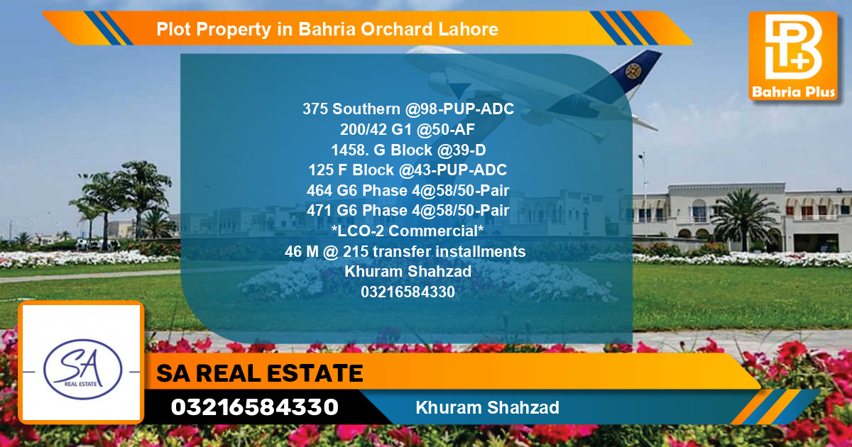 Commercial Plot for Sale in Bahria Orchard, Lahore - (BP-77101)