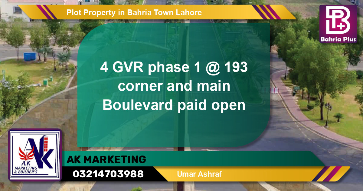 Residential Plot for Sale in Bahria Town, Lahore - (BP-77103)