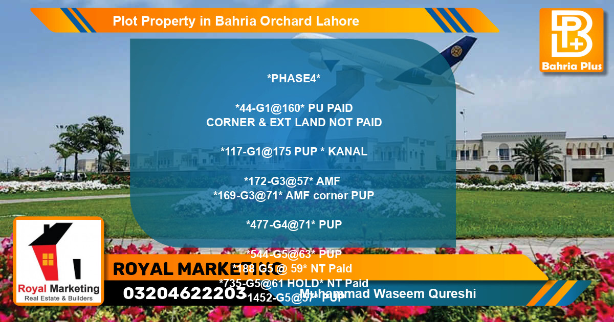 Residential Plot for Sale in Bahria Orchard, Lahore - (BP-77105)