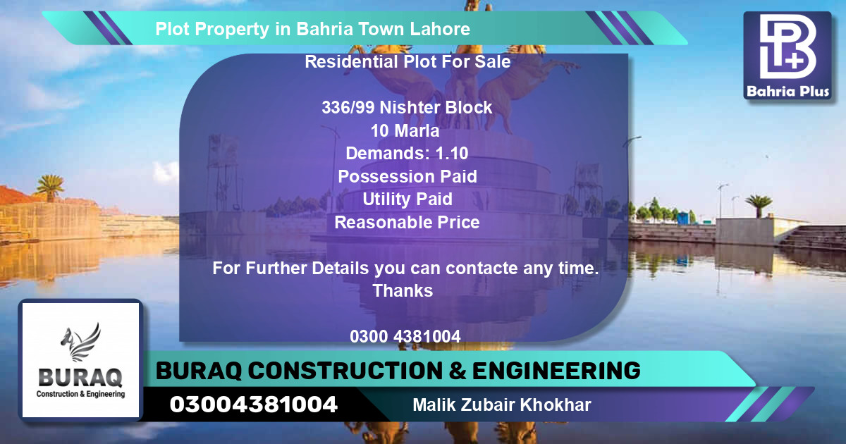 Residential Plot for Sale in Bahria Town, Lahore - (BP-77128)