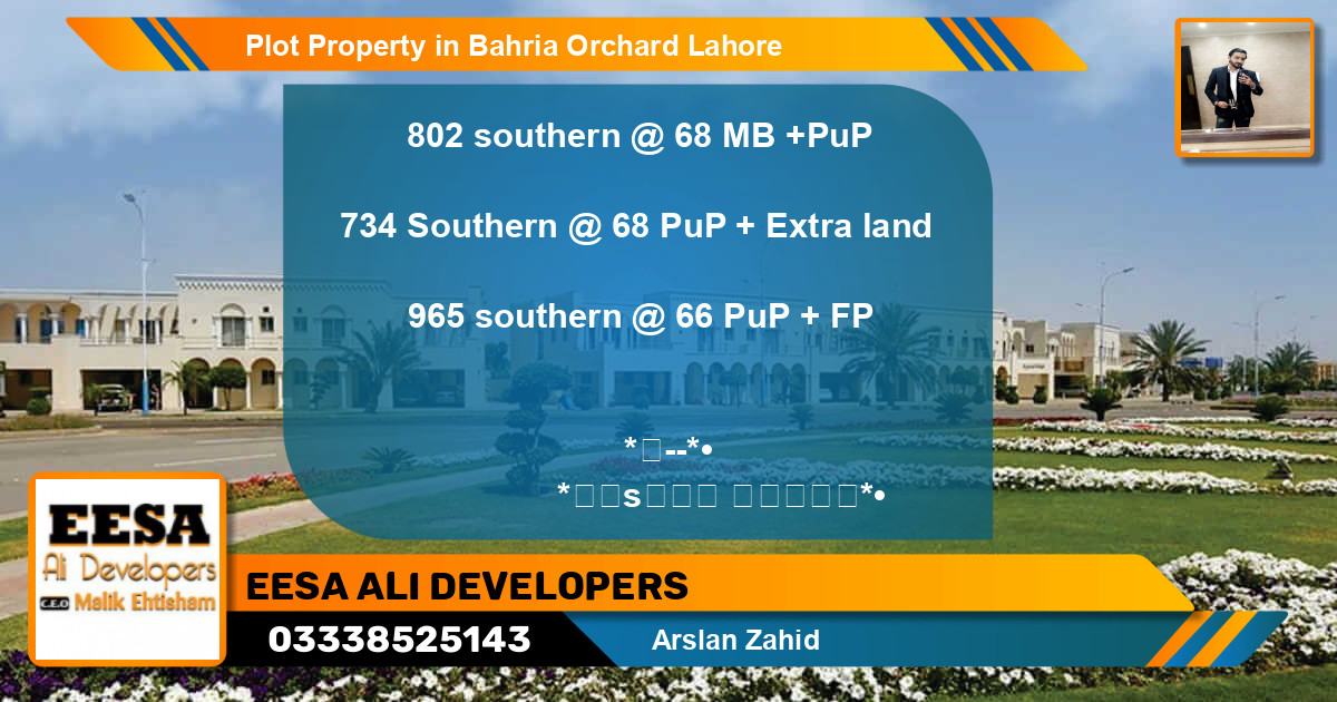 Residential Plot for Sale in Bahria Orchard, Lahore - (BP-77137)