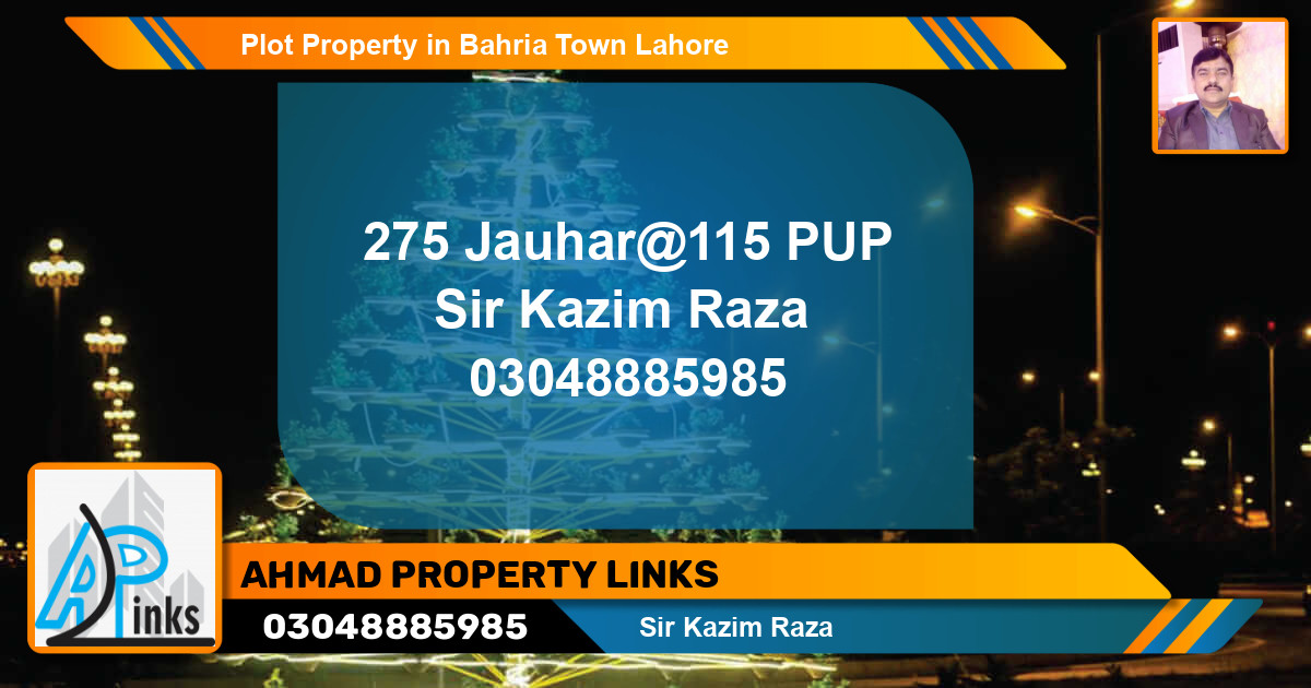 Residential Plot for Sale in Bahria Town, Lahore - (BP-77156)