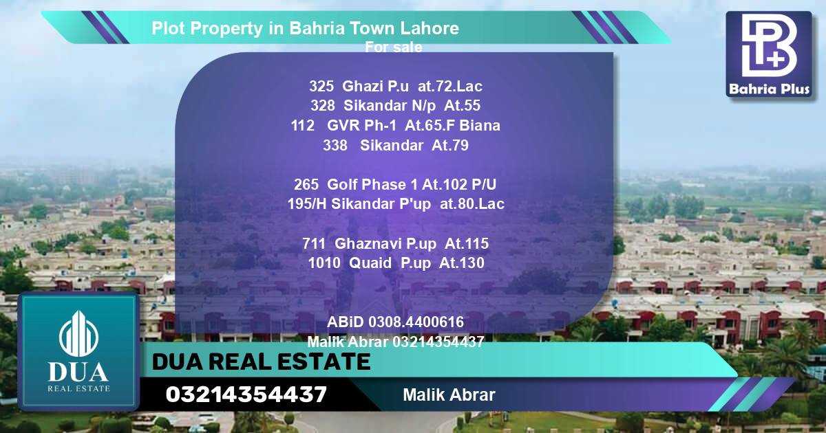 Residential Plot for Sale in Bahria Town, Lahore - (BP-77183)