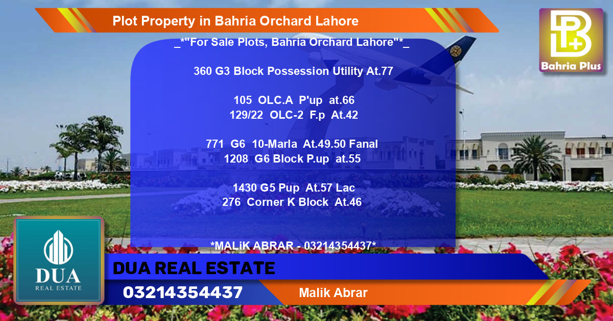 Residential Plot for Sale in Bahria Orchard, Lahore - (BP-77184)