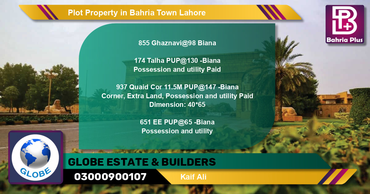 Residential Plot for Sale in Bahria Town, Lahore - (BP-77202)