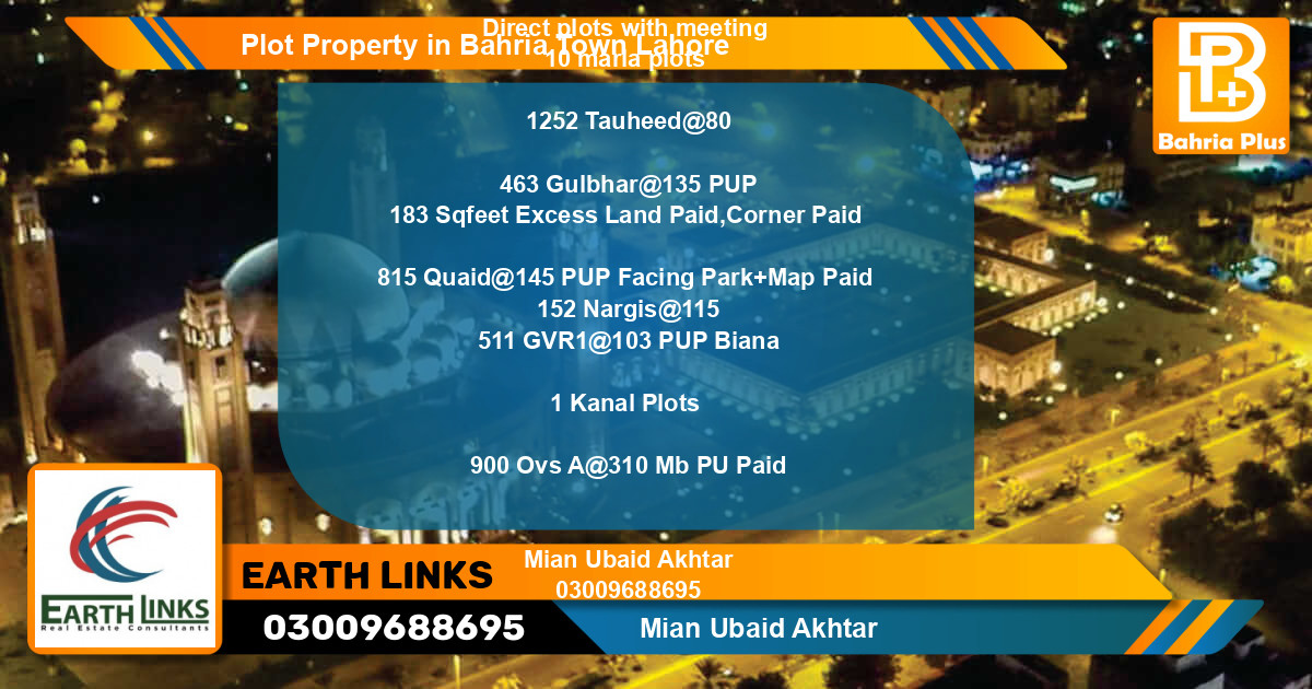 Residential Plot for Sale in Bahria Town, Lahore - (BP-77206)