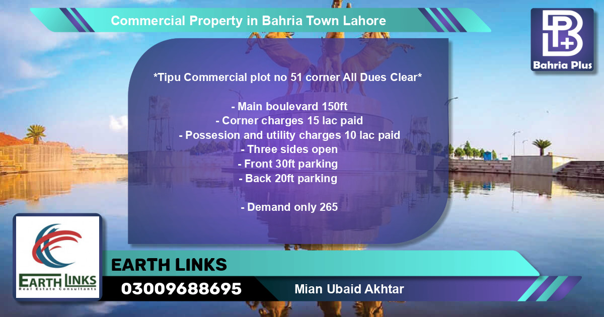 Commercial Property for Sale in Bahria Town, Lahore - (BP-77209)