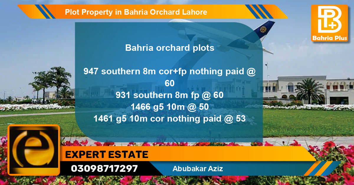 Residential Plot for Sale in Bahria Orchard, Lahore - (BP-77216)