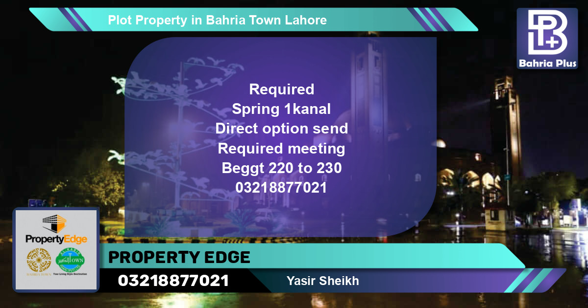 Residential Plot for Sale in Bahria Town, Lahore - (BP-77217)