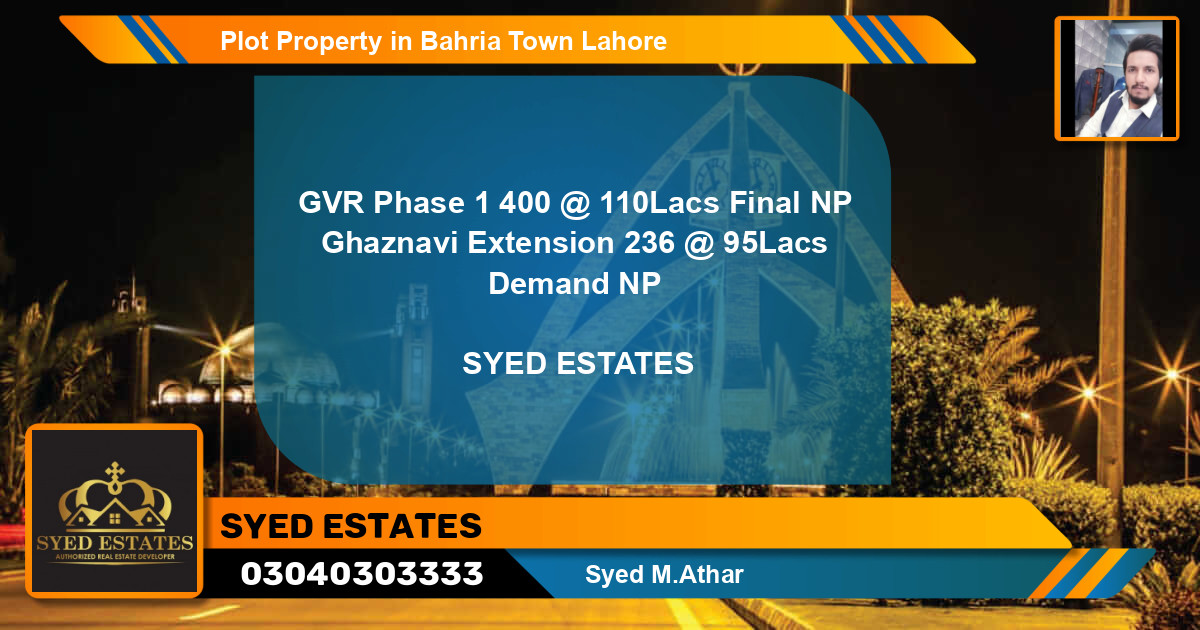 Residential Plot for Sale in Bahria Town, Lahore - (BP-77224)