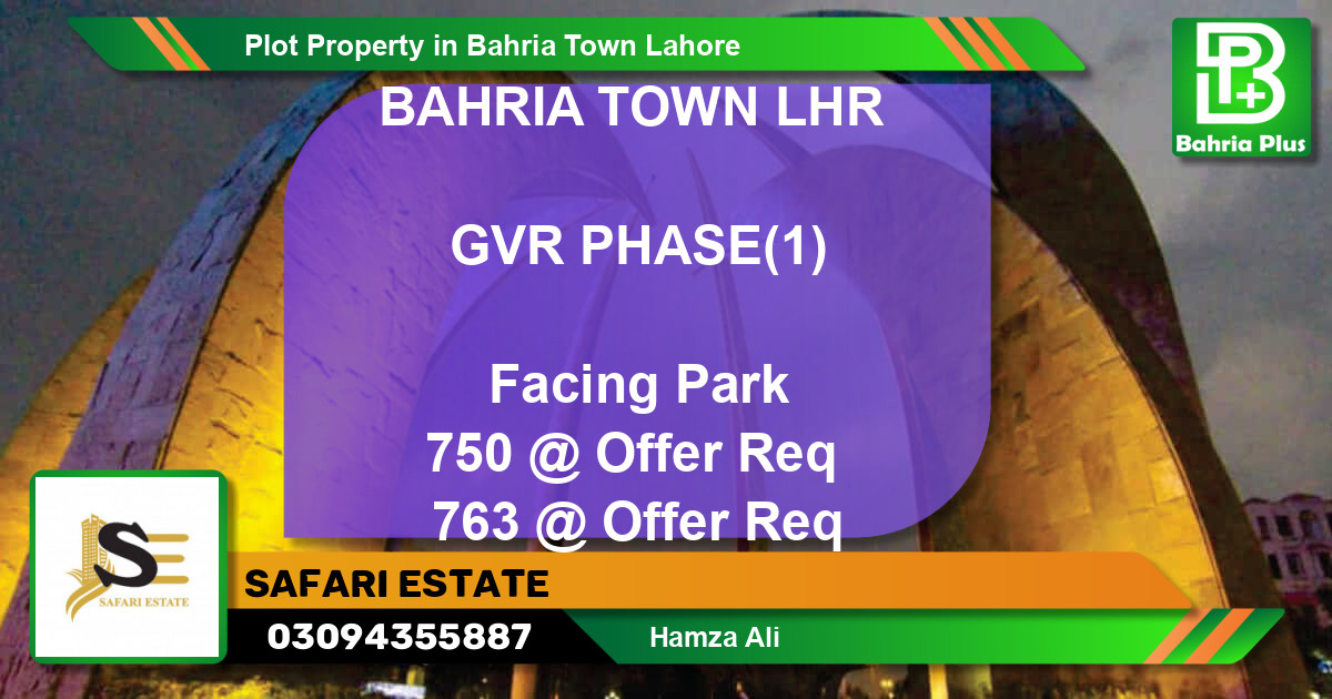 Residential Plot for Sale in Bahria Town, Lahore - (BP-77235)