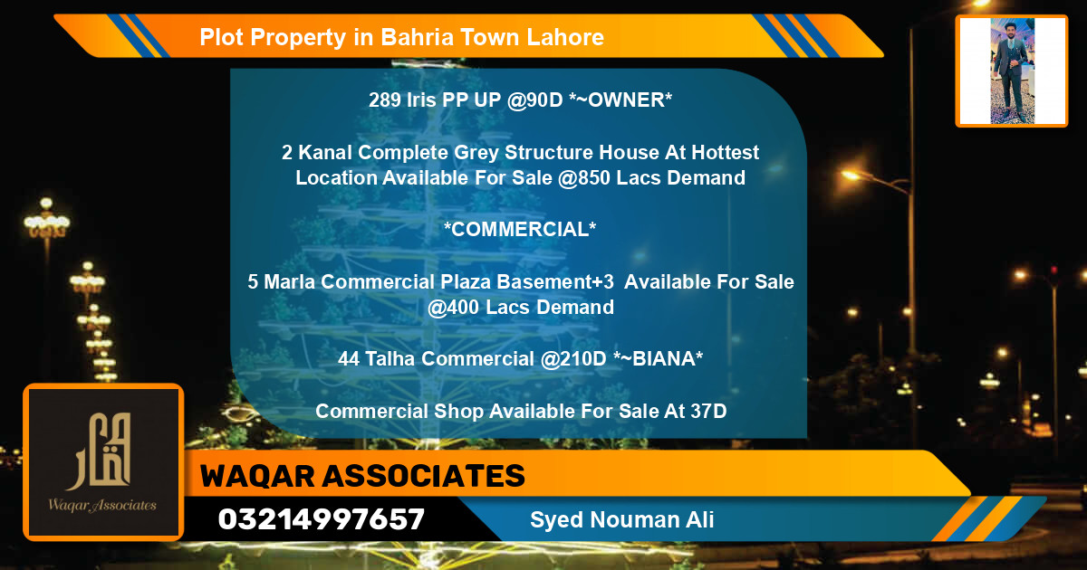 Commercial Plot for Sale in Bahria Town, Lahore - (BP-77247)