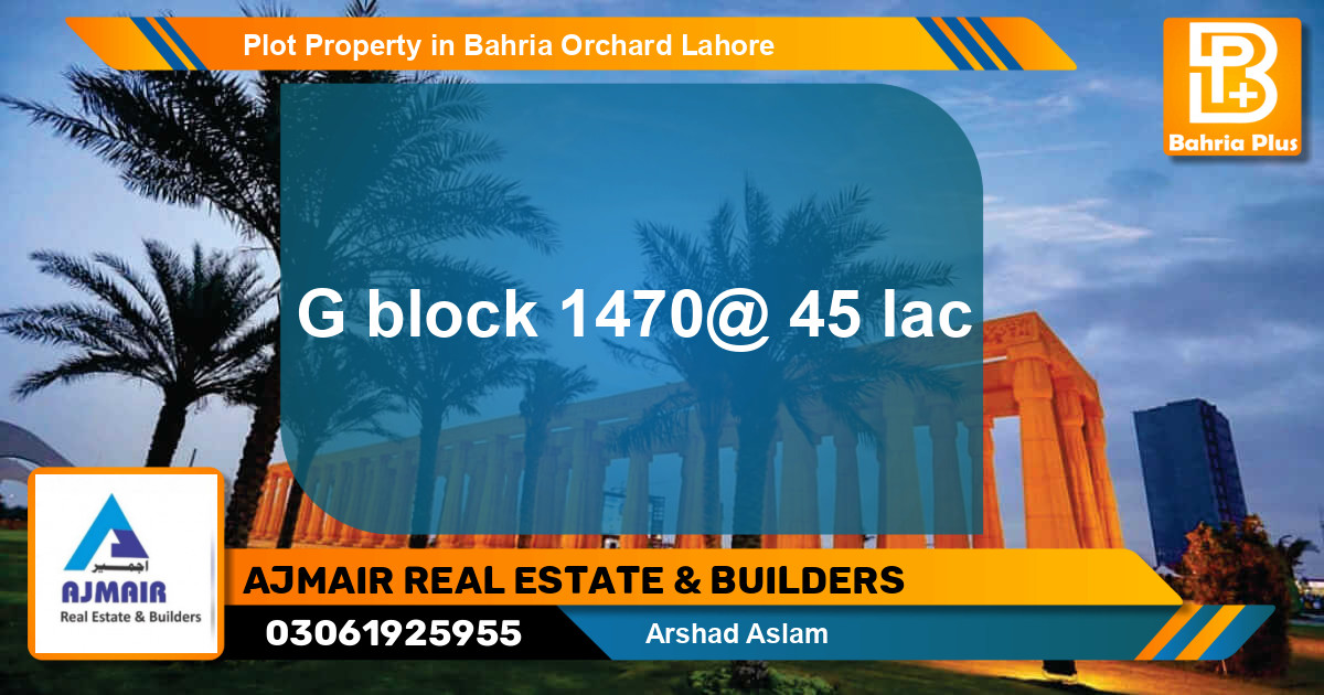 Residential Plot for Sale in Bahria Orchard, Lahore - (BP-77265)