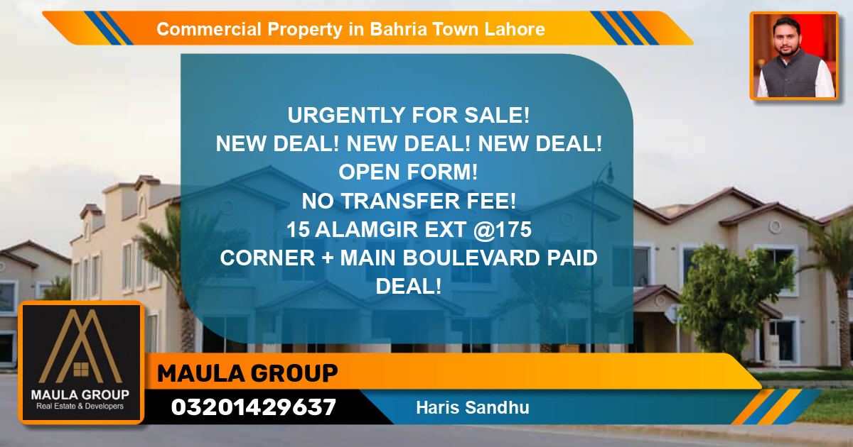 Commercial Property for Sale in Bahria Town, Lahore - (BP-77277)
