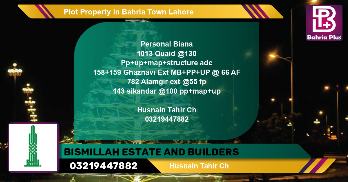 Residential Plot for Sale in Bahria Town, Lahore - (BP-77281)