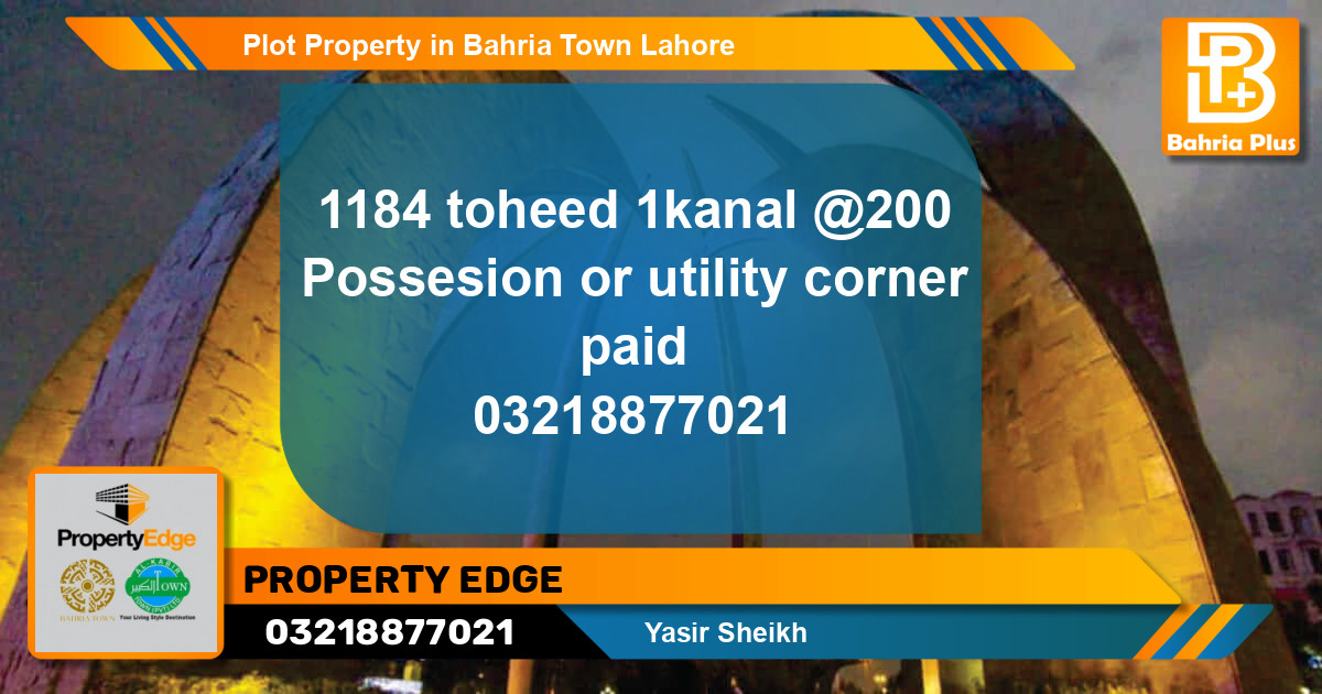 Residential Plot for Sale in Bahria Town, Lahore - (BP-77295)