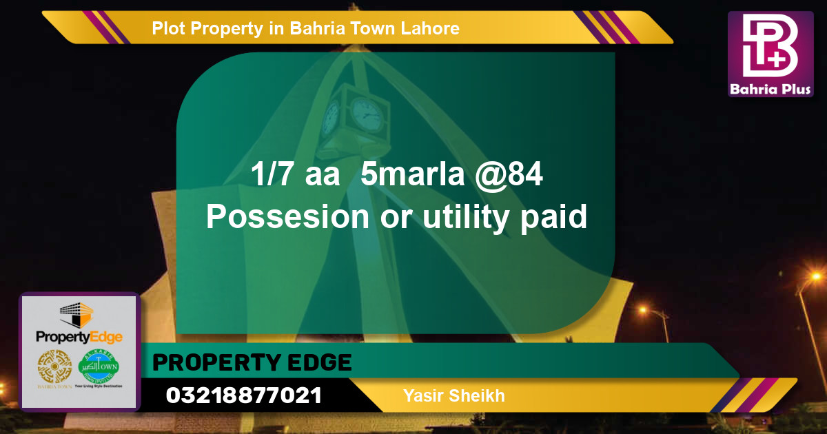 Residential Plot for Sale in Bahria Town, Lahore - (BP-77297)