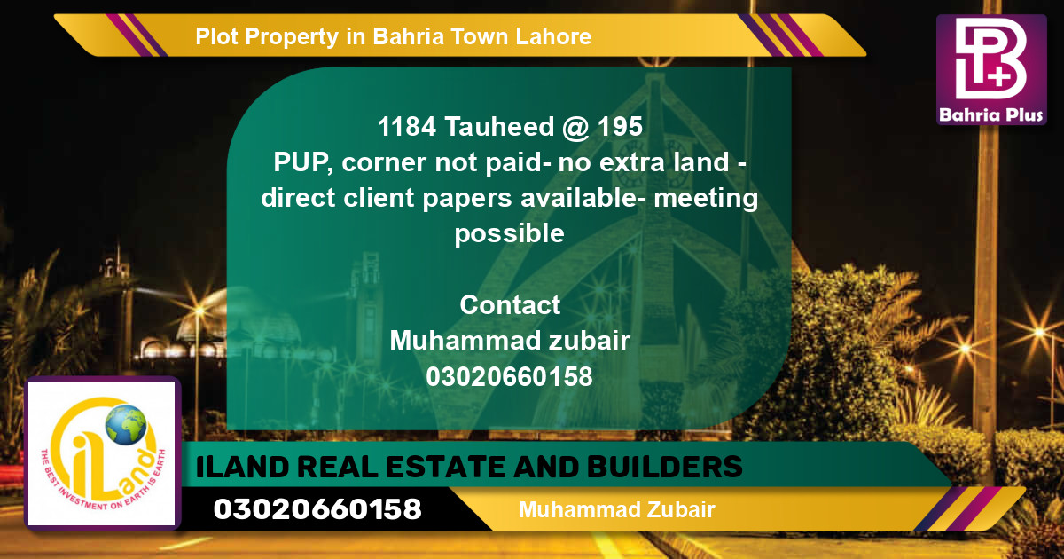 Residential Plot for Sale in Bahria Town, Lahore - (BP-77343)