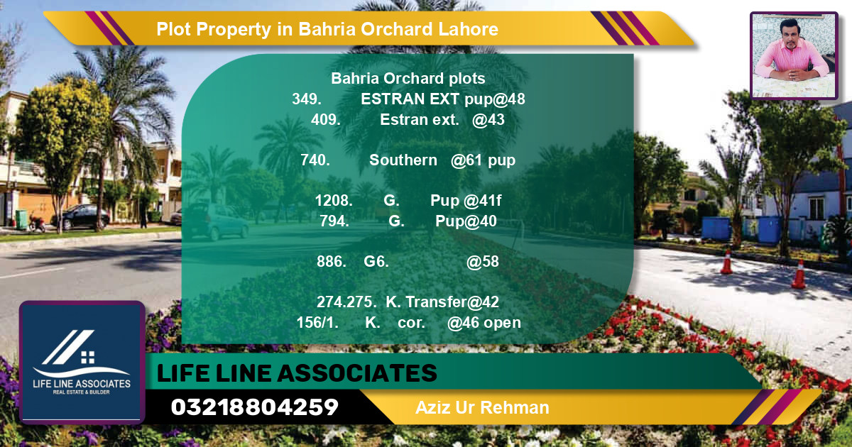 Residential Plot for Sale in Bahria Orchard, Lahore - (BP-77355)