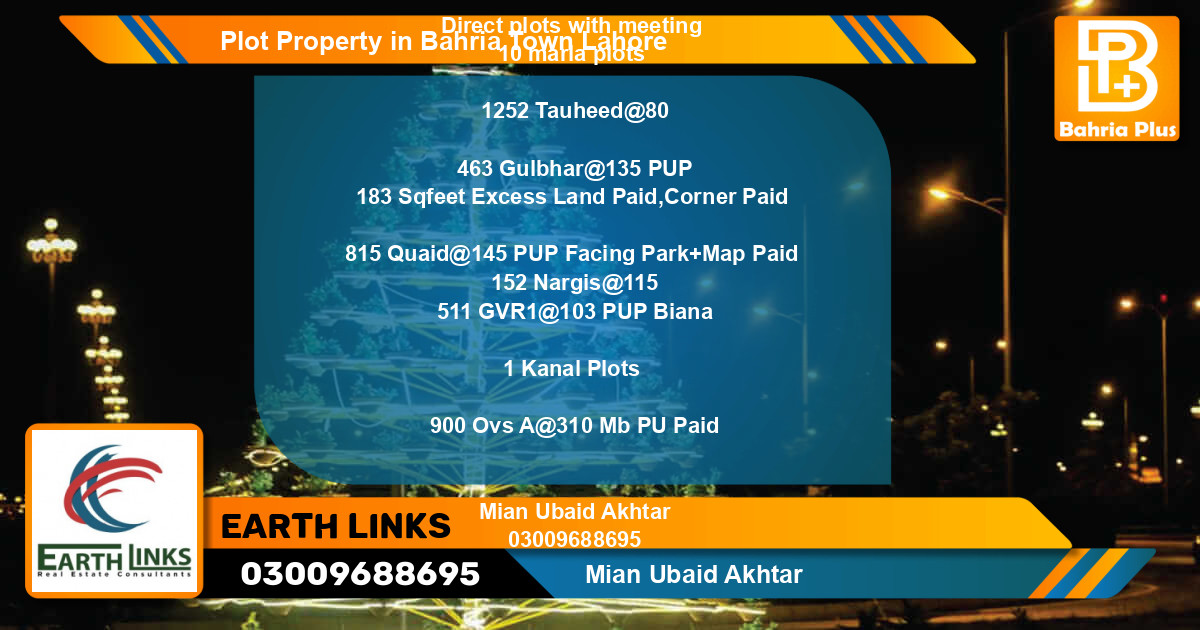 Residential Plot for Sale in Bahria Town, Lahore - (BP-77361)