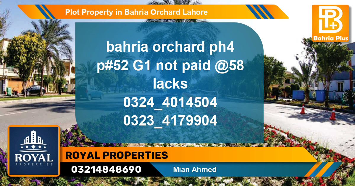 Residential Plot for Sale in Bahria Orchard, Lahore - (BP-77370)