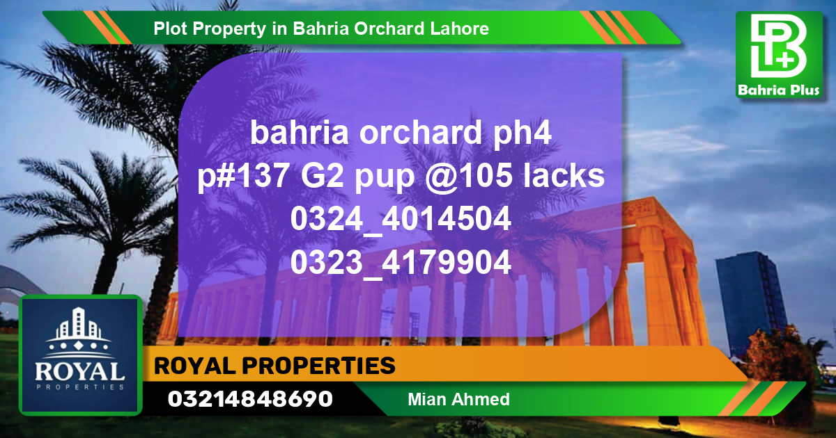 Residential Plot for Sale in Bahria Orchard, Lahore - (BP-77372)