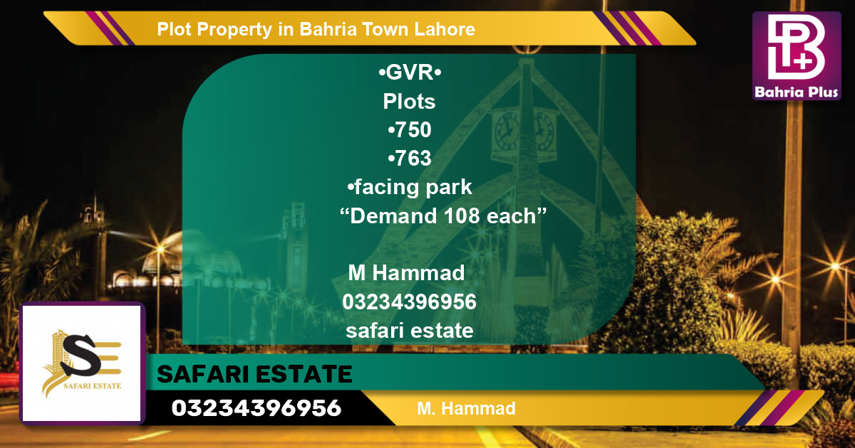 Residential Plot for Sale in Bahria Town, Lahore - (BP-77374)