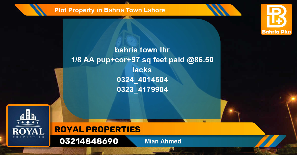Residential Plot for Sale in Bahria Town, Lahore - (BP-77378)