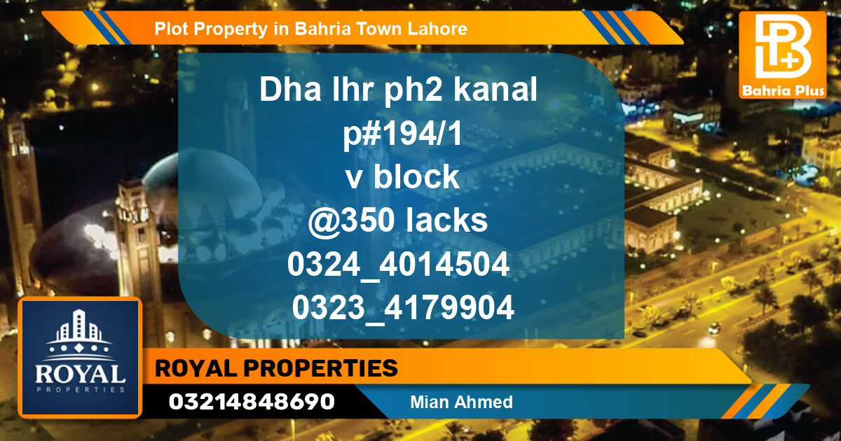 Residential Plot for Sale in Bahria Town, Lahore - (BP-77381)
