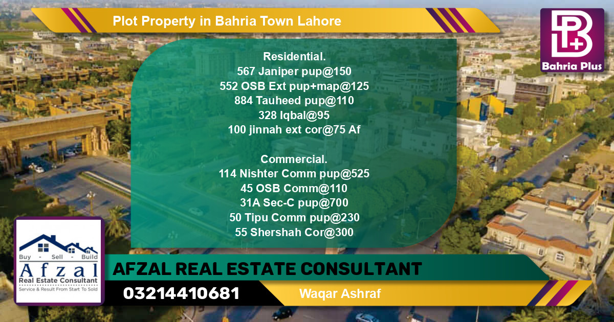 Commercial Plot for Sale in Bahria Town, Lahore - (BP-77383)