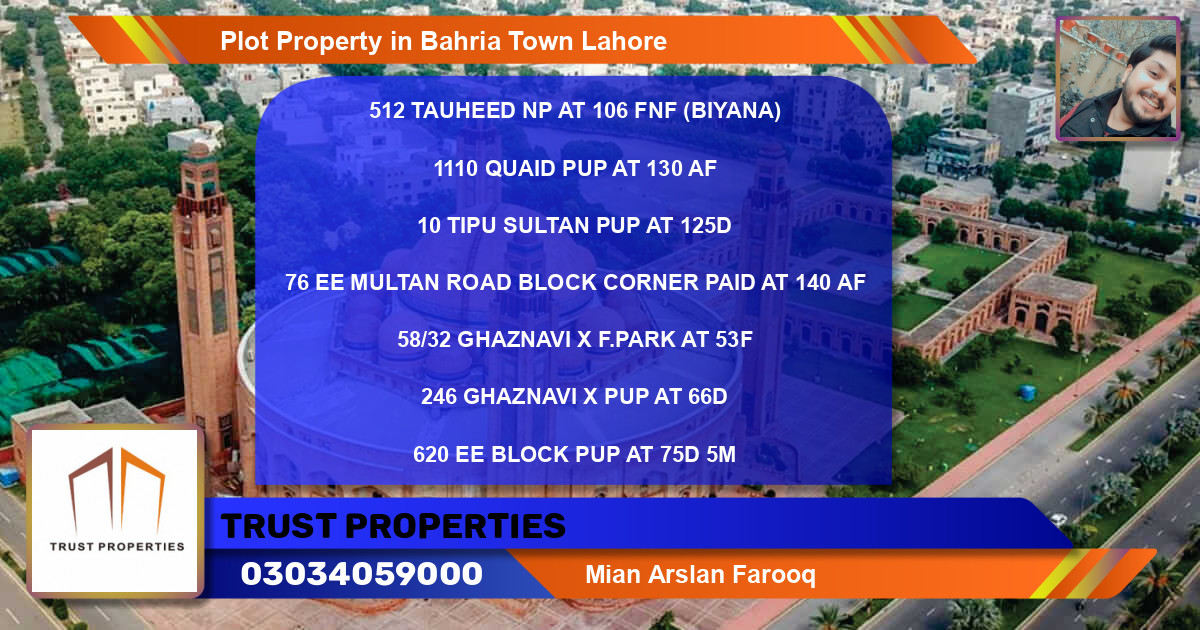 Residential Plot for Sale in Bahria Town, Lahore - (BP-77388)