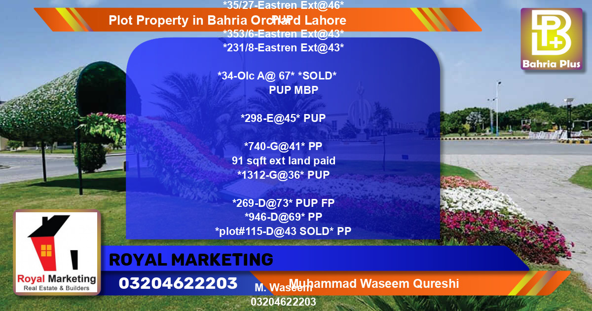 Residential Plot for Sale in Bahria Orchard, Lahore - (BP-77393)