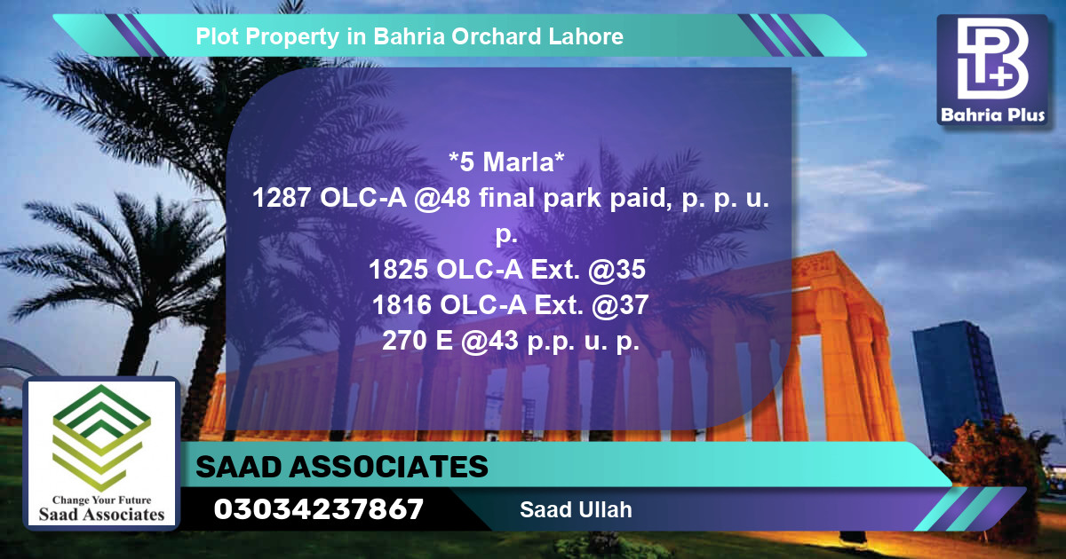 Residential Plot for Sale in Bahria Orchard, Lahore - (BP-77407)