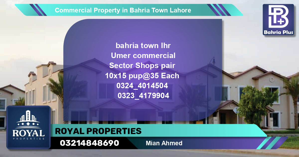 Commercial Property for Sale in Bahria Town, Lahore - (BP-77414)