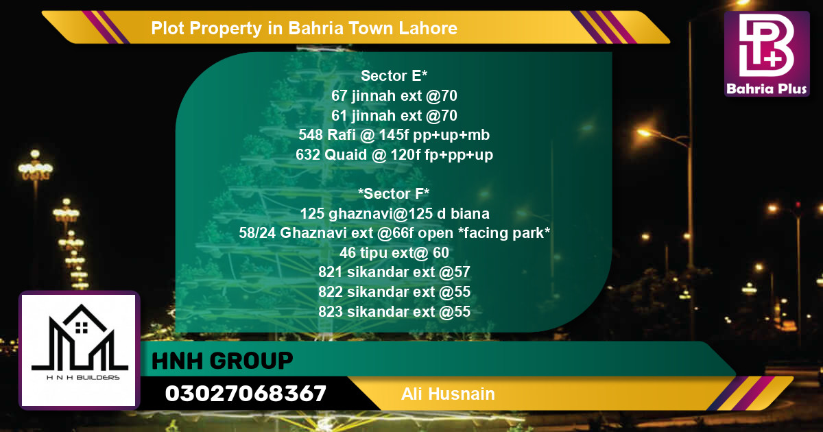 Residential Plot for Sale in Bahria Town, Lahore - (BP-77416)