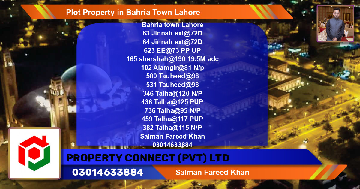 Residential Plot for Sale in Bahria Town, Lahore - (BP-77439)