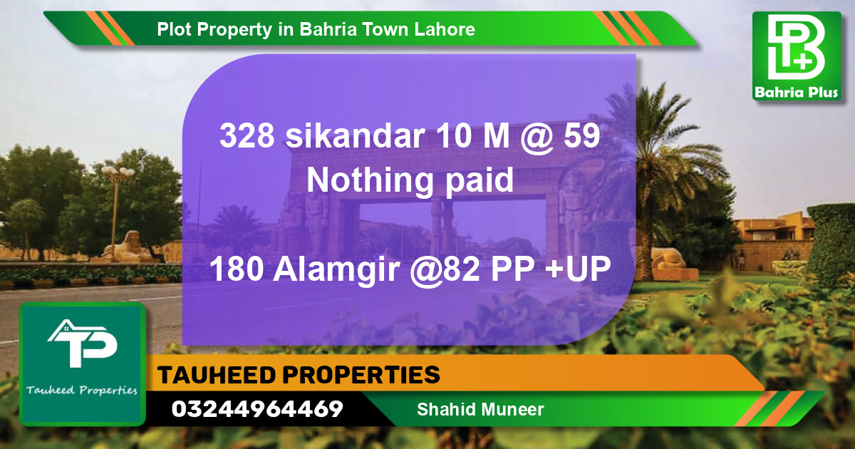 Residential Plot for Sale in Bahria Town, Lahore - (BP-77446)