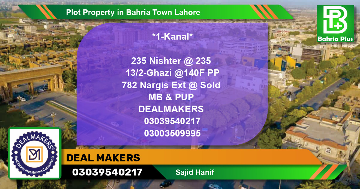 Residential Plot for Sale in Bahria Town, Lahore - (BP-77447)
