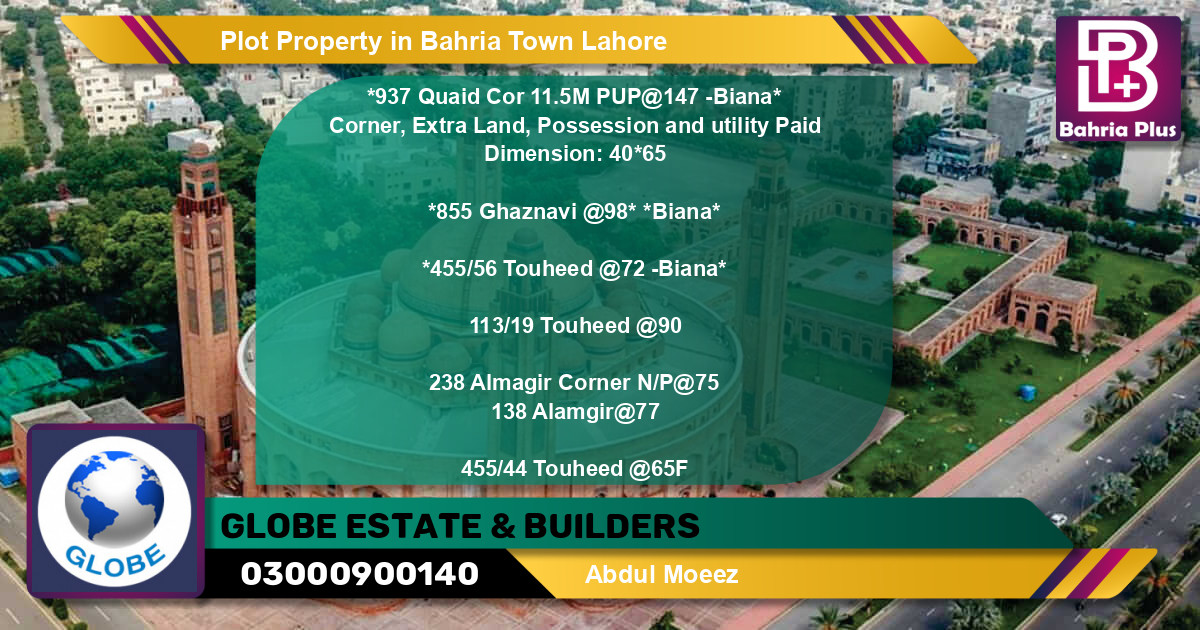 Residential Plot for Sale in Bahria Town, Lahore - (BP-77459)